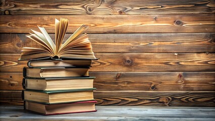 stack of books on table