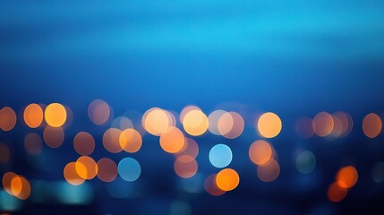 Abstract Blue Bokeh Lights of a City at Night in a Dreamy Setting