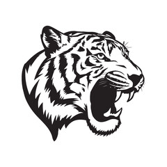 Silhouette of tiger head. Vector illustration