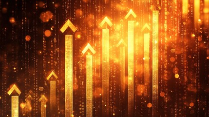 Fototapeta premium Abstract Growth Graph with Dollar Signs and Profit Indicators