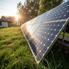 Solar Panels on Grass