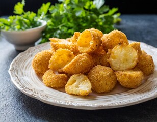 Crispy Fried Snacks Showcased in Artistic and Vibrant Food Photography Styles