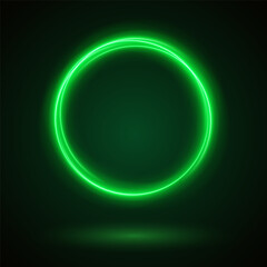 Light Green Neon Ring: Circular Glow with Movement and Speed Effect for Dynamic Visuals and Web Design