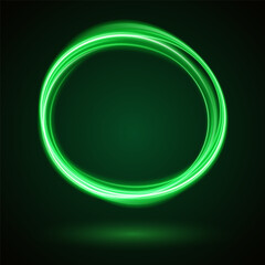 Light Green Neon Ring: Circular Glow with Movement and Speed Effect for Dynamic Visuals and Web Design