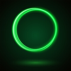 Light Green Neon Ring: Circular Glow with Movement and Speed Effect for Dynamic Visuals and Web Design