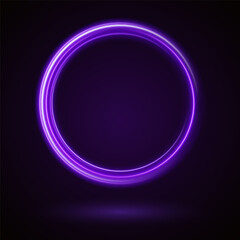 Light Purple Neon Ring: Circular Glow with Movement and Speed Effect for Dynamic Visuals and Web Design