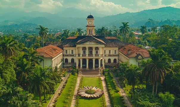 Tacloban City, Leyte, Philippines - An aerial view of the Santo Ni&ntilde;o Shrine and Heritage Museum, once the residence of Imelda Marcos.