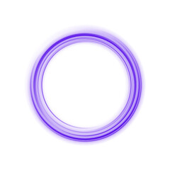 Light Purple Neon Ring: Circular Glow with Movement and Speed Effect for Dynamic Visuals and Web Design. Futuristic graphic element for social media stories. Ellipse shimmery color. Swirl effect curve