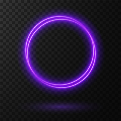 Light Purple Neon Ring: Circular Glow with Movement and Speed Effect for Dynamic Visuals and Web Design