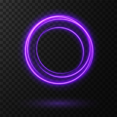 Light Purple Neon Ring: Circular Glow with Movement and Speed Effect for Dynamic Visuals and Web Design