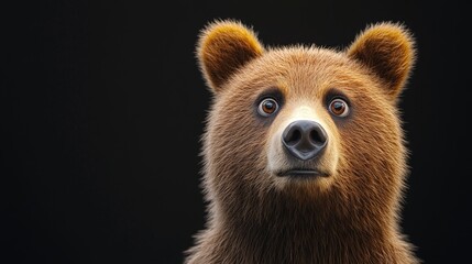 Fototapeta premium A bear with a big brown nose and brown fur