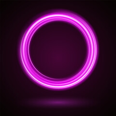 Light Pink Luminous Circle. Elegant Frame for Stylish Visuals