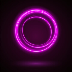 Light Pink Luminous Circle. Elegant Frame for Stylish Visuals