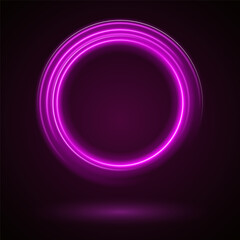 Light Pink Luminous Circle. Elegant Frame for Stylish Visuals