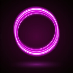 Light Pink Luminous Circle. Elegant Frame for Stylish Visuals