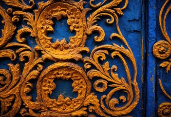 Obraz premium detailed macro intricate wall patterns textures displaying unique artistic elements various colors shapes, design, decoration, surface, form, architecture