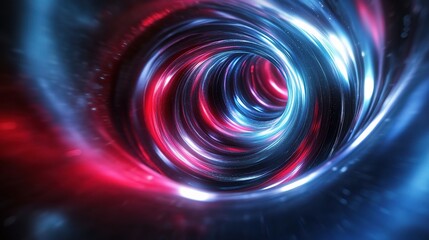 Obraz premium Vibrant Red and Blue Abstract Vortex Concept in 3D Design