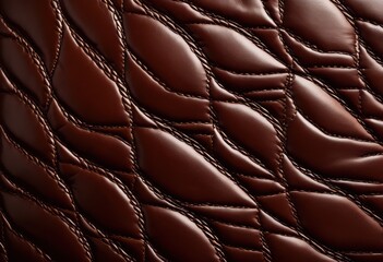 Naklejka premium detailed macro shot capturing luxurious patterns textures rich leather grain high definition, brown, luxury, elegant, design, vintage, style, smooth