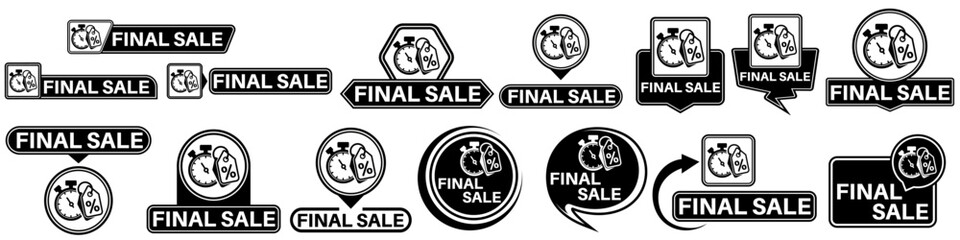 Fototapeta premium set collections labels final sale sign. special price symbol sale promotional icon design vector illustration