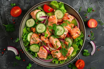 healthy food bowl top view