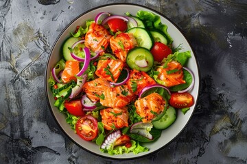 healthy food bowl top view