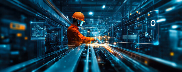 Professional Engineer Utilizing AI in Industrial Manufacturing for Smart Factory Automation