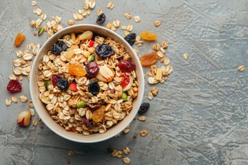 healthy food bowl top view