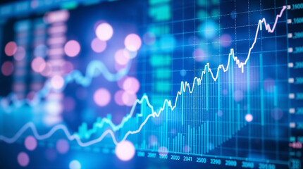 Dynamic stock market trends upward growth and analytics
