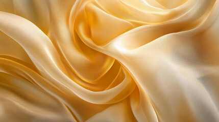 Obraz premium Luxurious Golden Silk Fabric Draped Texture Elegant Background Shimmering Material Sof