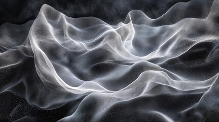 Abstract Flowing Mesh  White Netting Texture Background