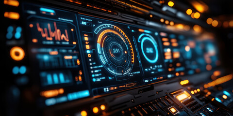 Obraz premium Advanced CPU Monitoring Interface with Integrated LCD Display for Real-Time Performance Metrics