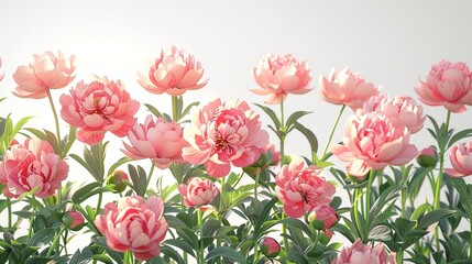 Watercolor wildflower garden wallpaper on a white background