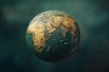 Fototapeta premium A Futuristic Globe with Arrows Indicating Trade Routes