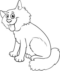 funny fluffy cartoon cat animal character coloring page