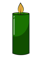 green candle with transparent background