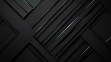 Sophisticated Black Abstract Geometric Scene with Layered Elements