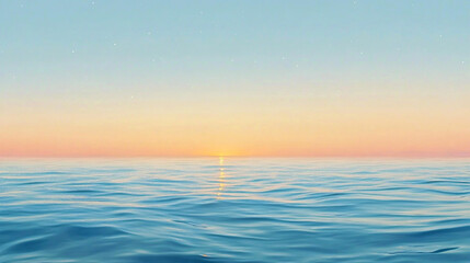 Obraz premium Serene Sunset Ocean Calm Water Peaceful Sky Horizon View
