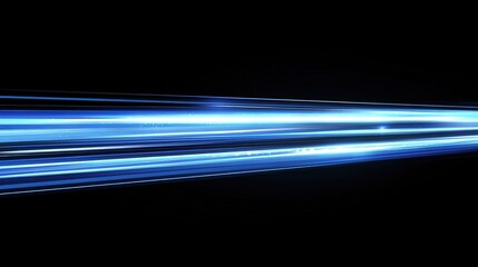 Abstract Illustration of Blue Light Rays with Stripes on Black Background
