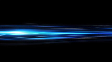 Illustrative Blue Light Ray Stripes on a Black Background