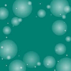 Green background with falling snow and copy space. Template for poster, invitation, presentation. Vector illustration. Gradient