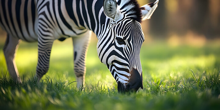 Zebra pastando nas savanas