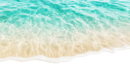 Transparent PNG Ocean Scene with Clear Turquoise Water and Sandy Beach | Stock Photo of Calm Tropical Coastal Shore