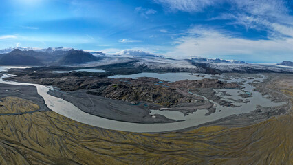 Melting glaciers and shimmering icebergs in a pristine Icelandic natural reserve