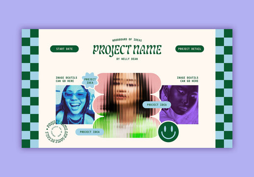 Moodboard Layout with Checkered Elements