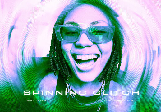 Spinning Blur Image Effect Mockup