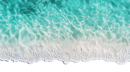 Transparent PNG Ocean Scene with Clear Turquoise Water and Sandy Beach | Stock Photo of Calm Tropical Coastal Shore