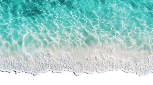 Transparent PNG Ocean Scene with Clear Turquoise Water and Sandy Beach | Stock Photo of Calm Tropical Coastal Shore