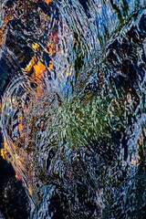 Multi-Color Orange, Blue, & Green Water Ripplesin Lake