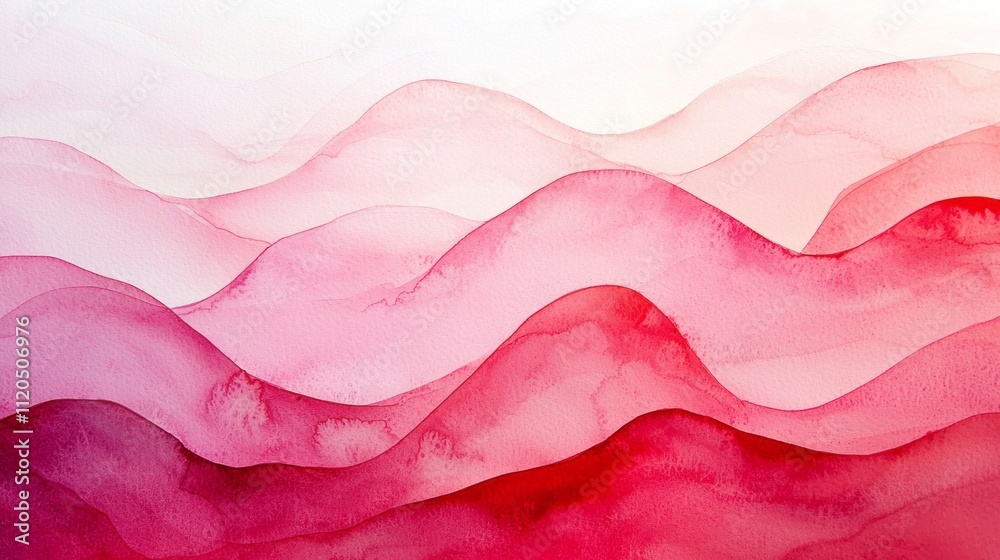 Poster layers of light red gracefully intertwine, creating a mesmerizing dance of soft waves that evoke fee