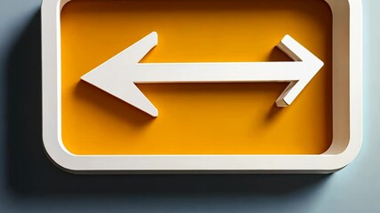 Directional sign with contrasting colors indicating left and right movement in a modern design